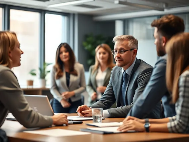 Gerente discutiendo con empleados sobre la Batería Psicosocial