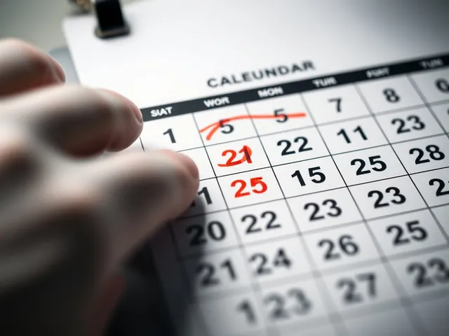 Calendario resaltando fechas importantes para evaluaciones laborales.