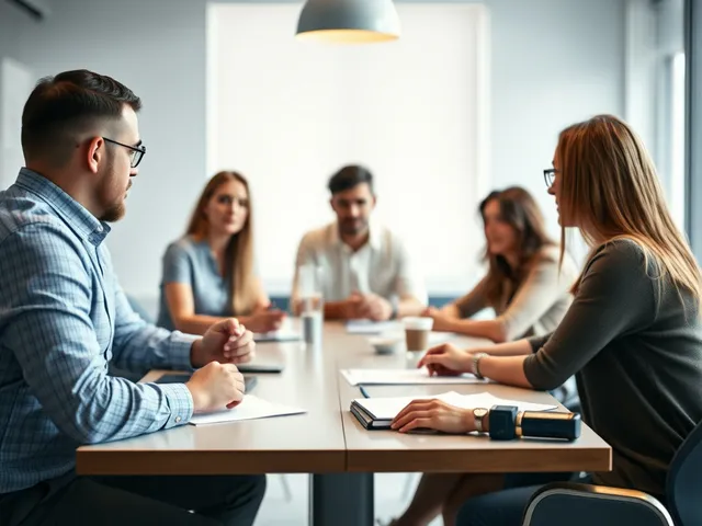 Equipo discutiendo estrategias de salud mental