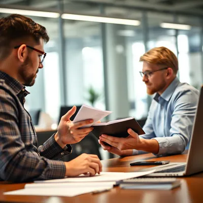 Gerente revisando la retroalimentación de los empleados.