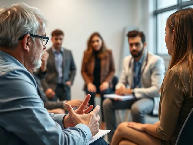 Psicólogo realizando una evaluación laboral.