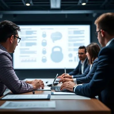 Reunión de recursos humanos discutiendo privacidad de datos