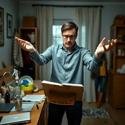 Persona lidiando con el estrés de la doble presencia