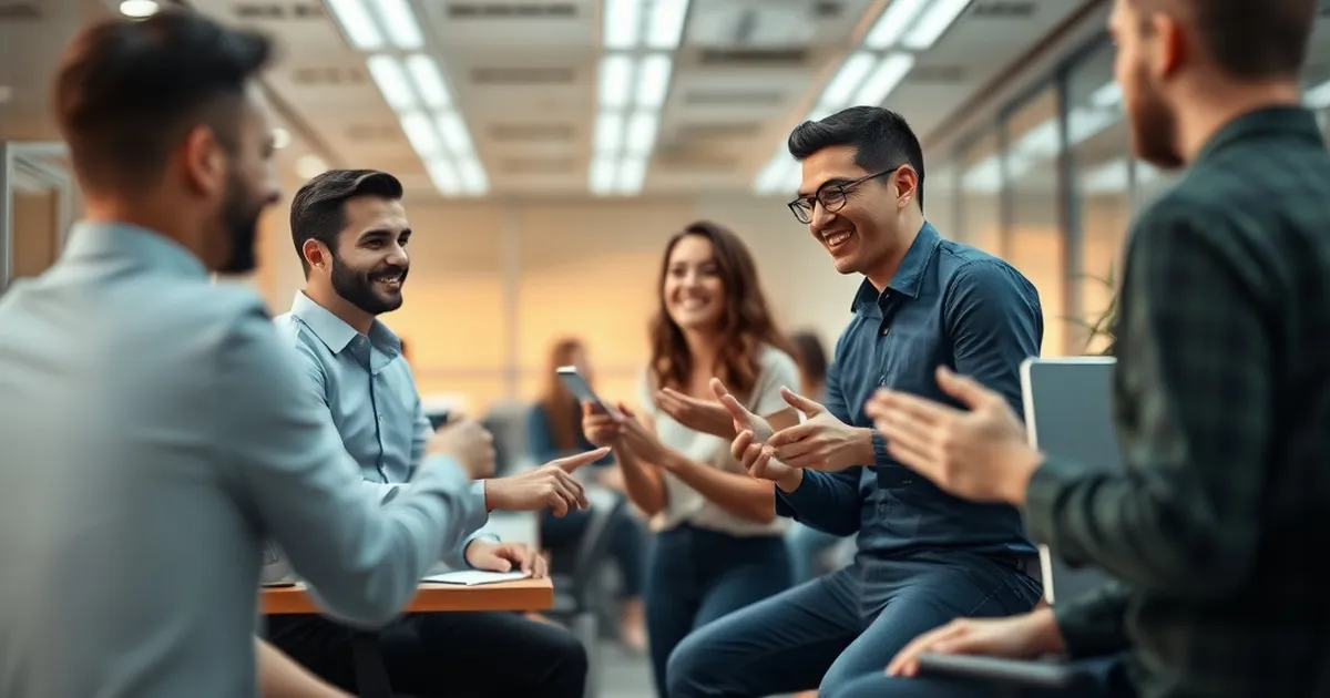 Ambiente de oficina sereno y colaborativo