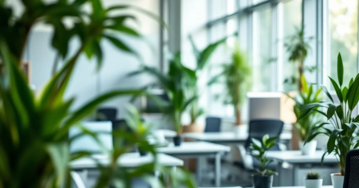 Ambiente de oficina sereno y saludable para la salud mental
