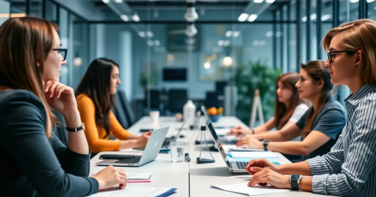 Imagen de un entorno de oficina promoviendo la salud mental y el trabajo en equipo.