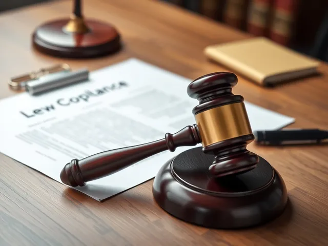 Documento legal y mazo sobre un escritorio