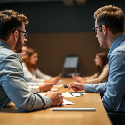 Psicólogo dirigiendo un taller sobre salud mental en el trabajo