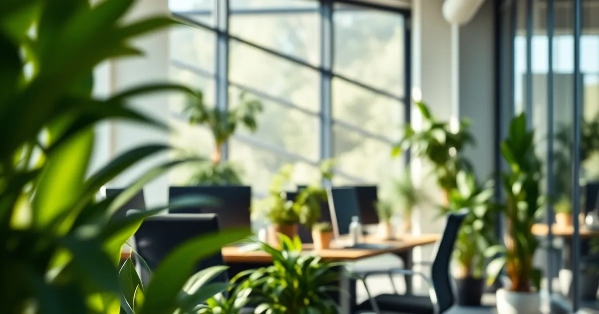 Ambiente de oficina sereno y saludable para la salud mental