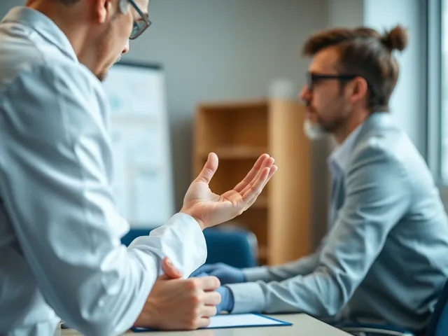 Psicólogo realizando evaluación en el trabajo
