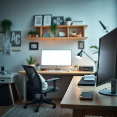 Espacio de trabajo sereno y flexible que refleja un equilibrio saludable.